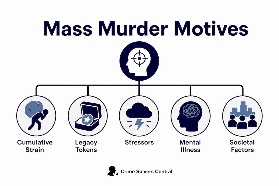 Infographic showing psychological motives of mass murderers