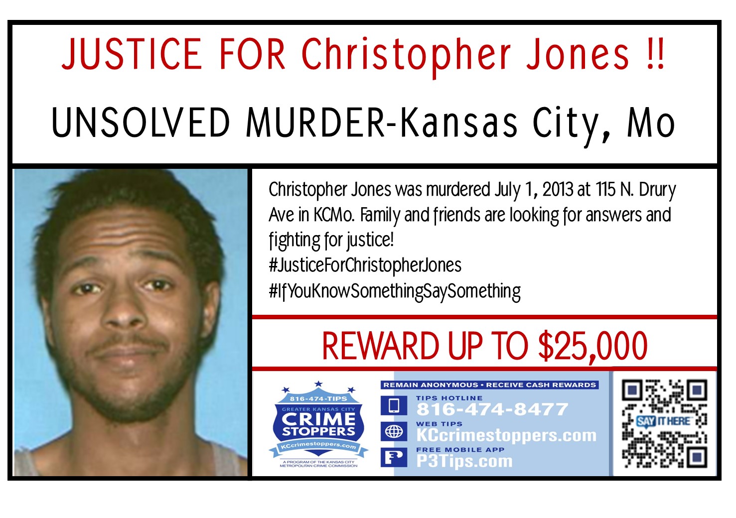 Christopher Jones death by force case in Kansas City, MO
