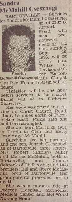 Sandra Sandra Csesznegi death by force case in Peoria, IL
