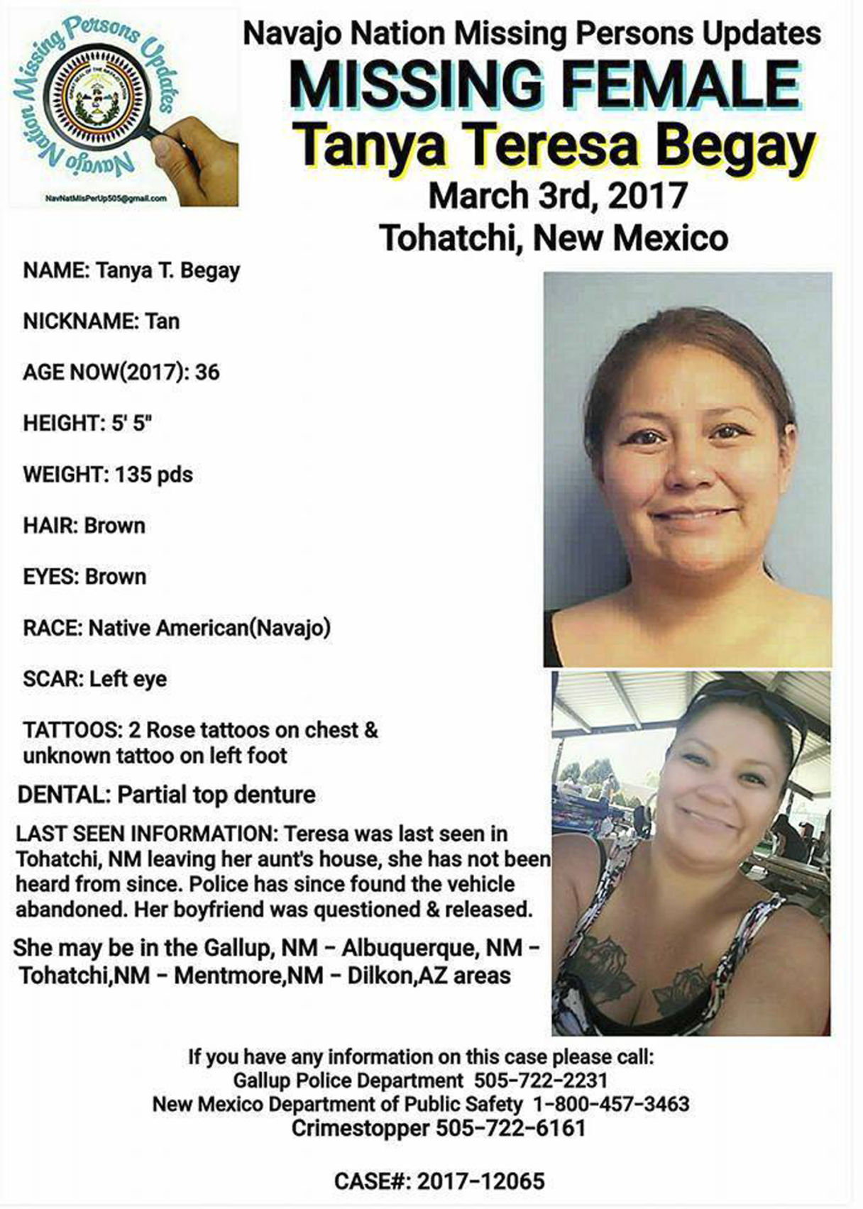 Tanya Begay death by force case in Tohatchi, NM