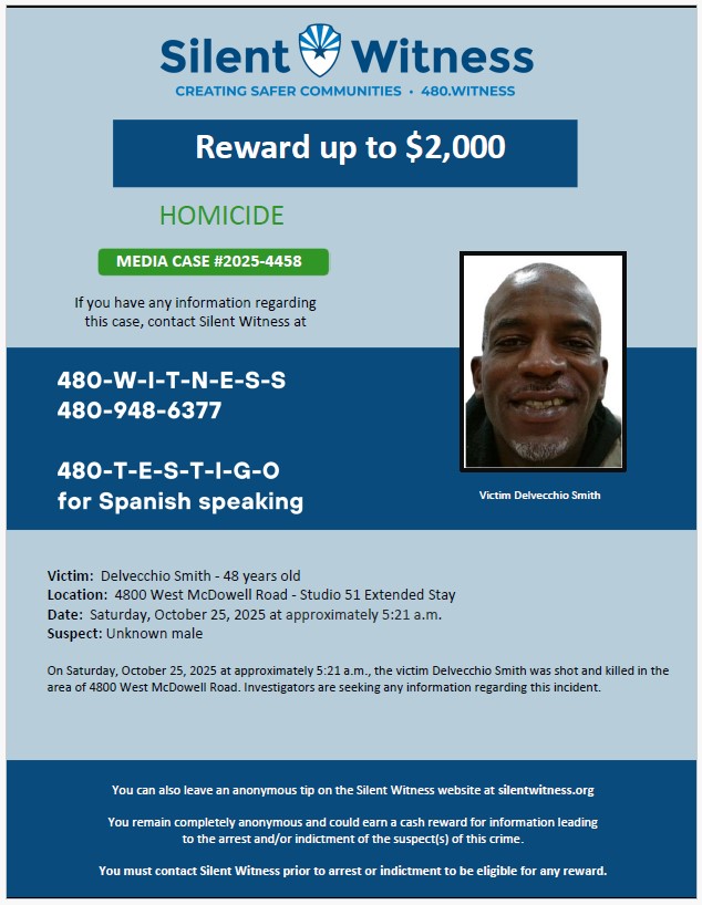Delvecchio Smith death by force case in Phoenix, AZ