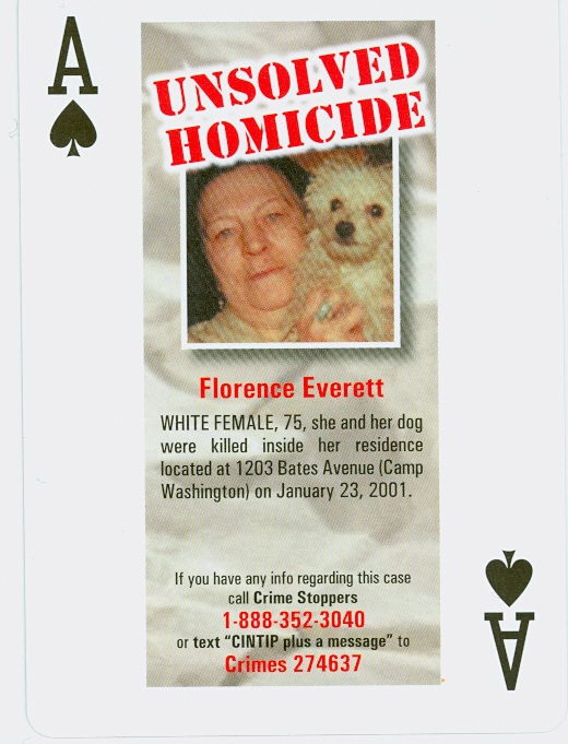Florence Everett death by force case in Cincinnati, OH