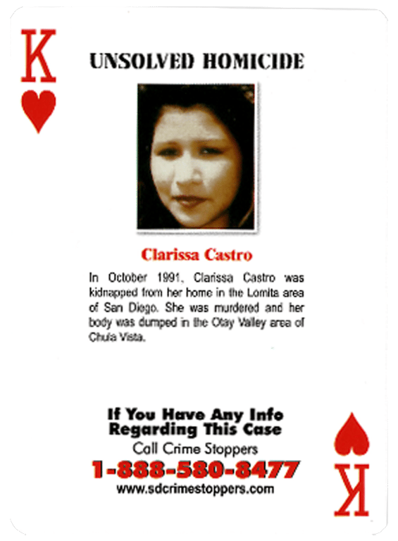 Clarissa Castro death by force case in Chula Vista, CA