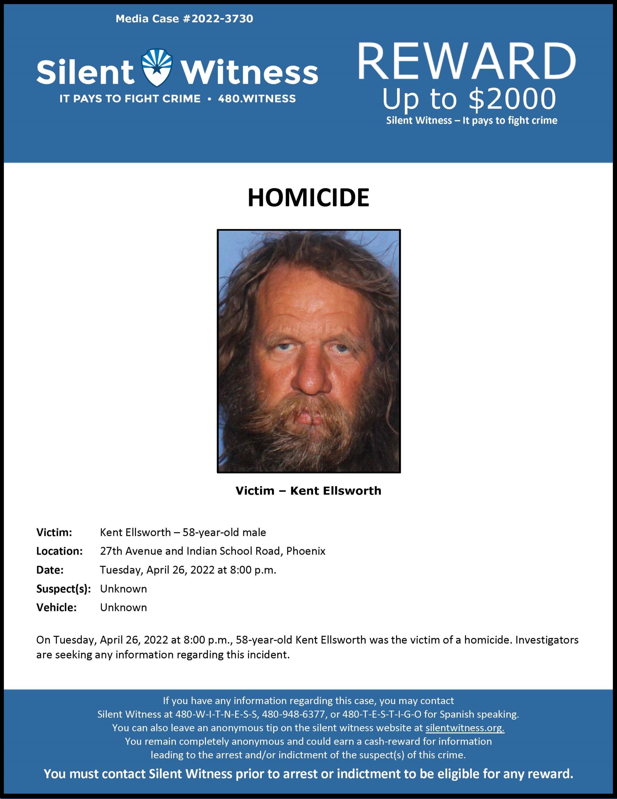 Kent Ellsworth death by force case in Phoenix, AZ