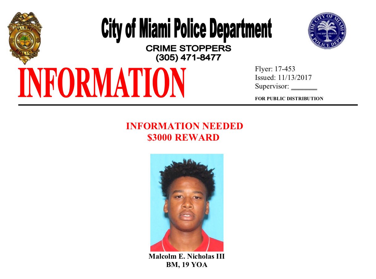 Malcom Nicholas death by force case in Miami, FL