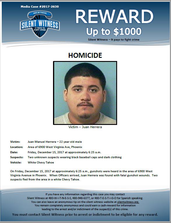 Juan Uel Herrera death by force case in Phoenix, AZ