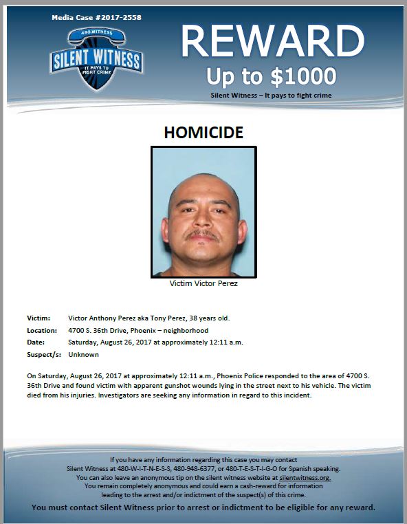 Victor Tony Perez death by force case in Phoenix, AZ