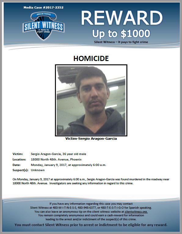 Sergio Aragon-Garcia death by force case in Phoenix, AZ