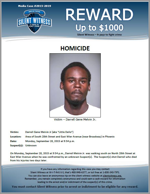 Darrell Melvin death by force case in Phoenix, AZ