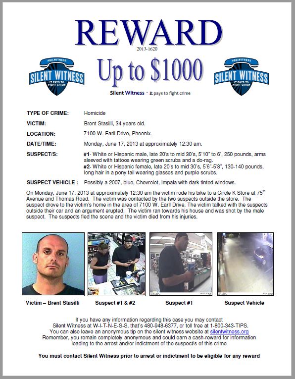 Brent A. Stasilli death by force case in Phoenix, AZ