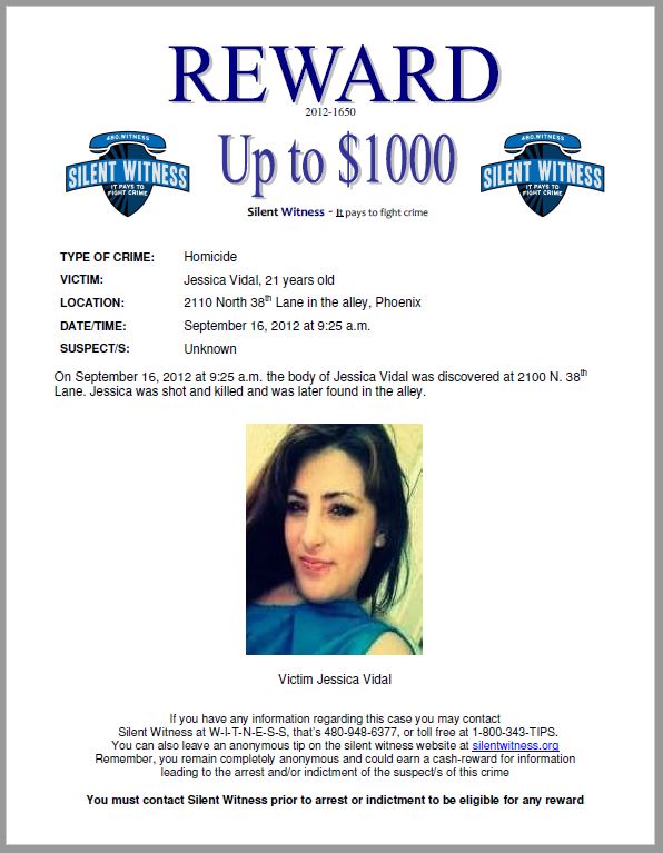 Jessica Vidal death by force case in Phoenix, AZ