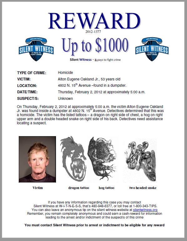 Alton Oakland death by force case in Phoenix, AZ
