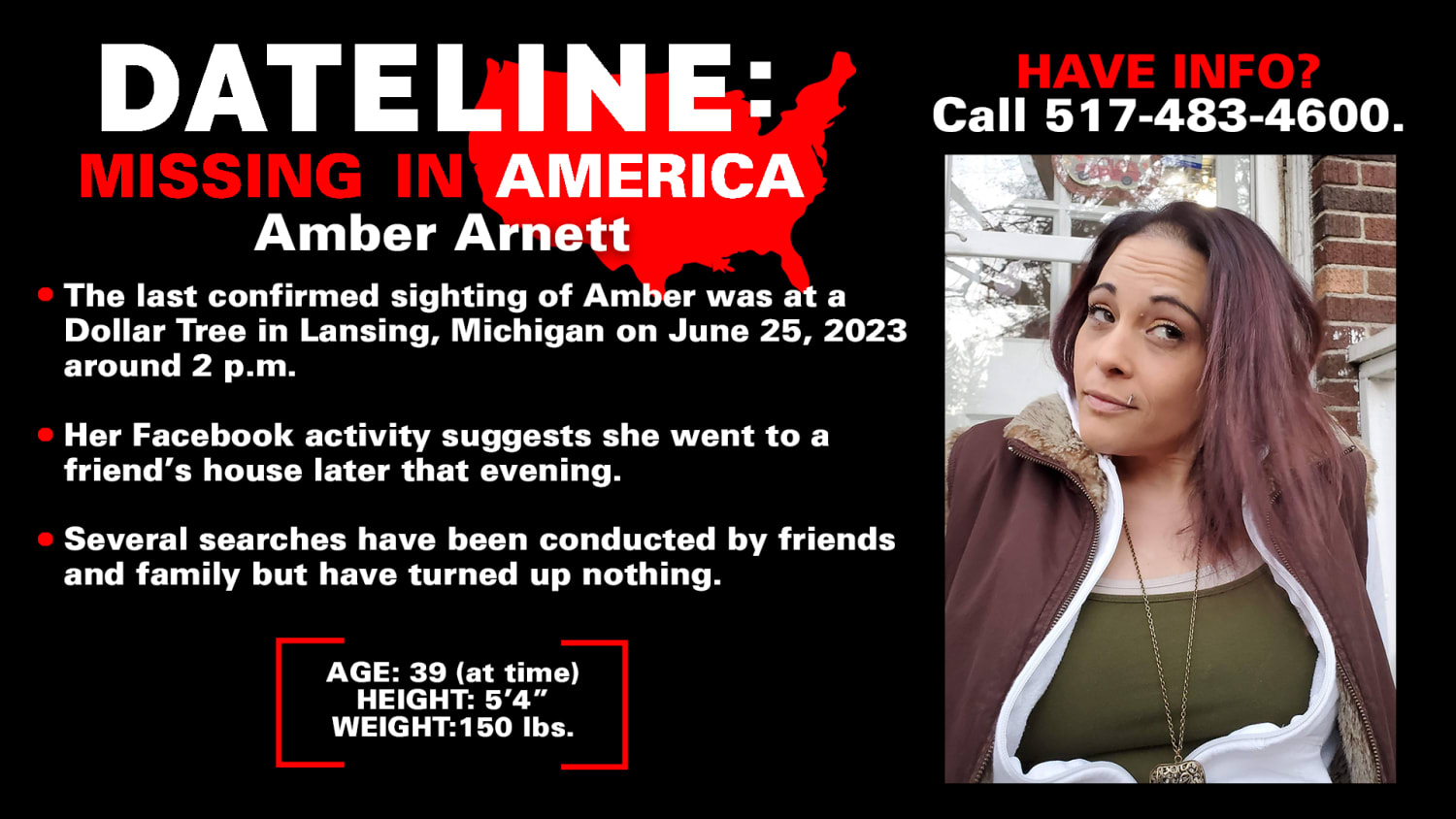 Amber Arnett missing person case in Lansing, Michigan