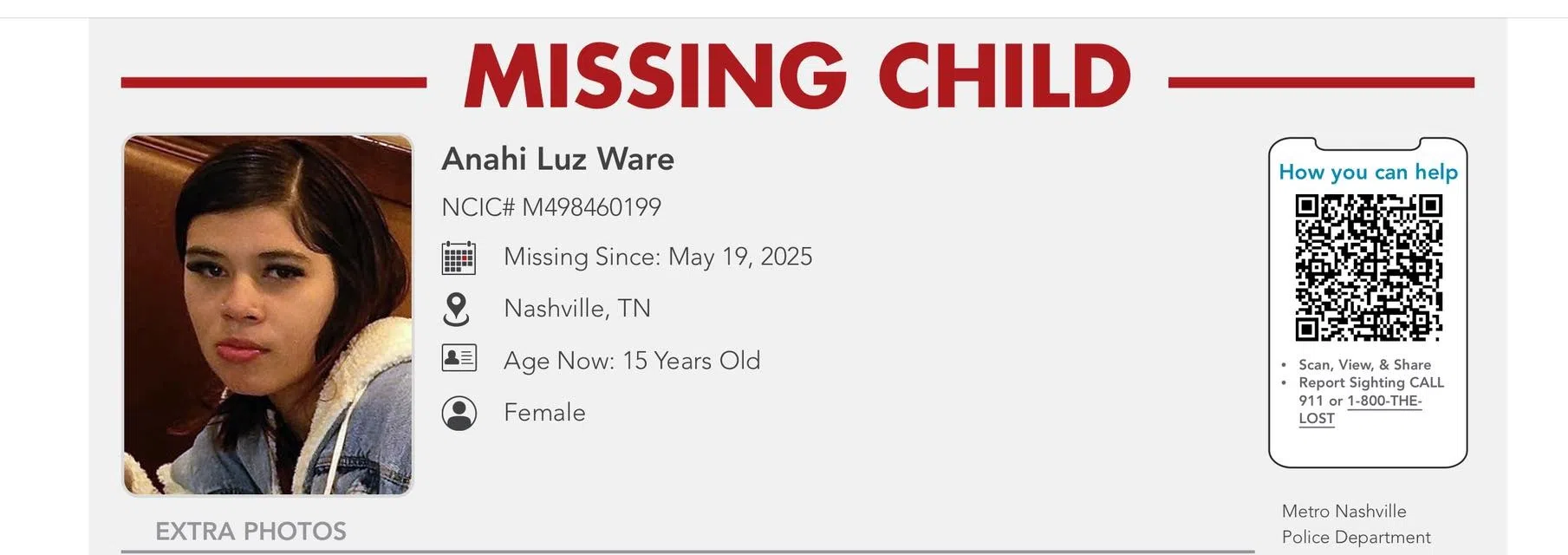 Anahi Ware missing person case profile photo