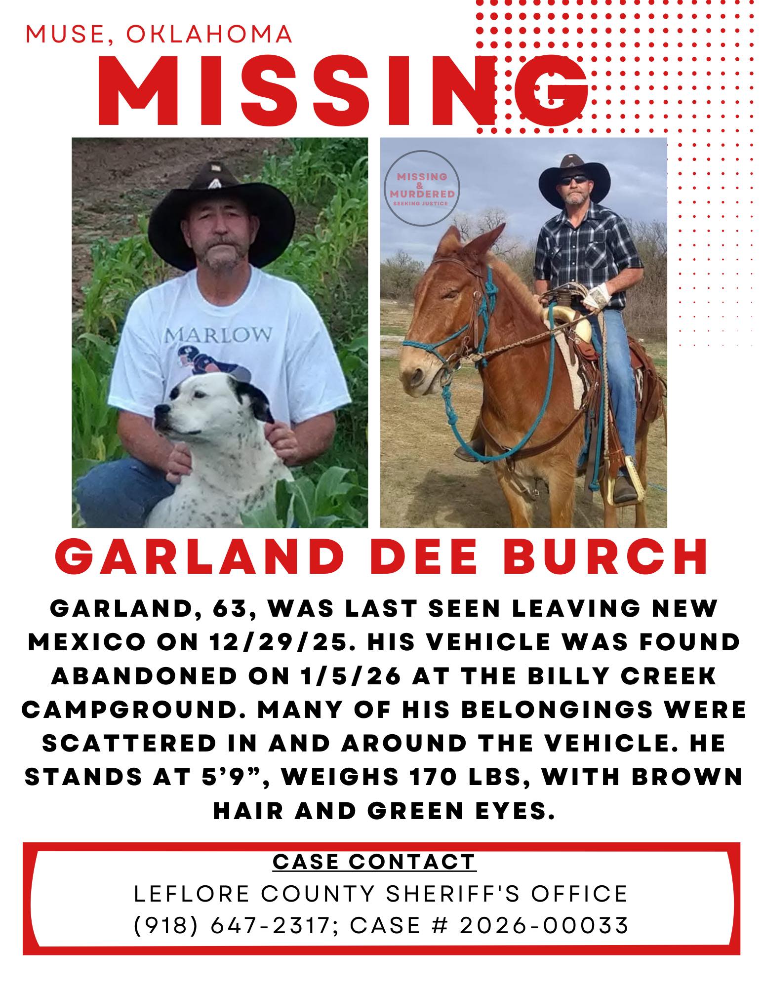 Garland Burch missing person case profile photo
